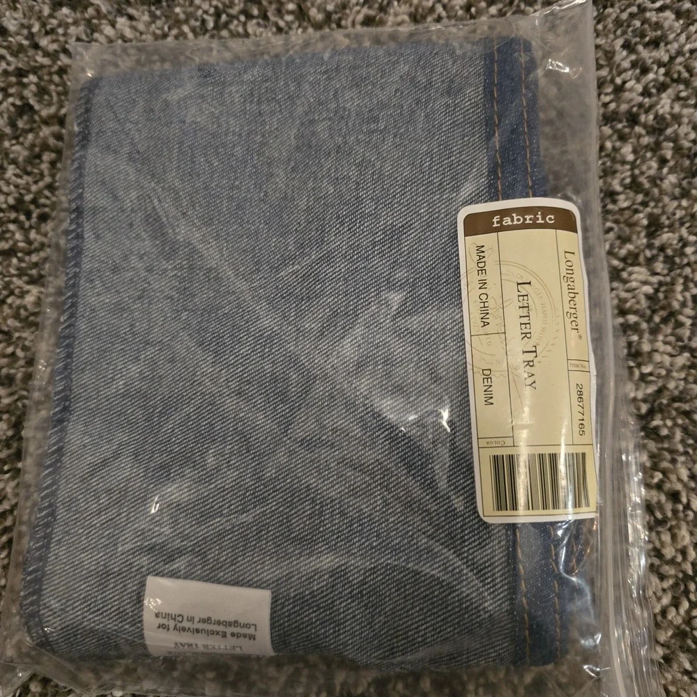 Longaberger Blue Denim Letter Tray Liner 13